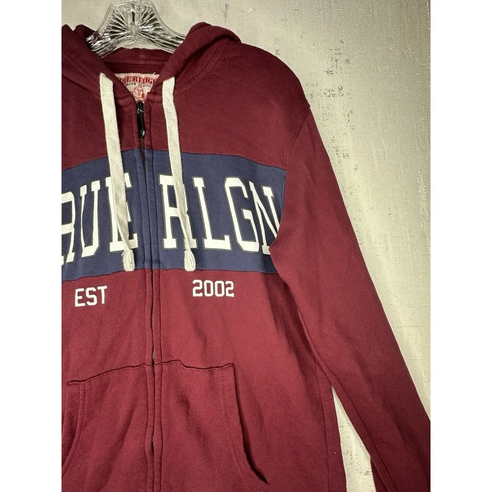 True Religion Brand Jeans TR Zip Maroon Hoodie | Tagged Size: S/P
